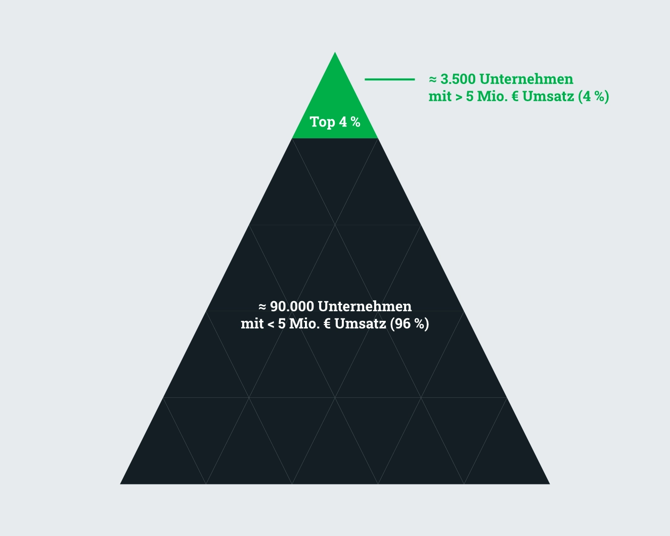 Grafik: trinidat gehört zu den Top 4 % der Software-Unternehmen
